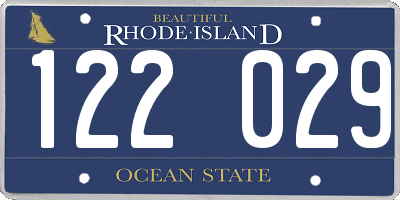 RI license plate 122029