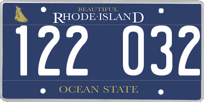 RI license plate 122032