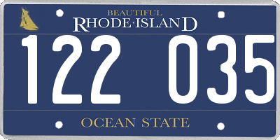 RI license plate 122035