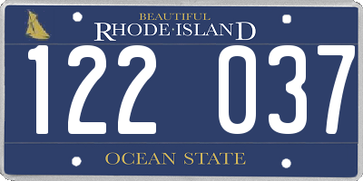 RI license plate 122037