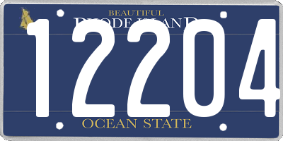 RI license plate 12204