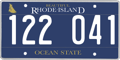 RI license plate 122041
