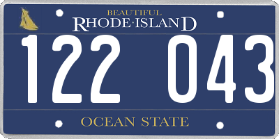 RI license plate 122043