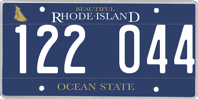 RI license plate 122044