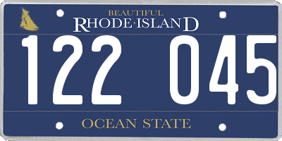 RI license plate 122045