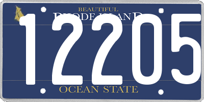 RI license plate 12205