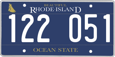 RI license plate 122051