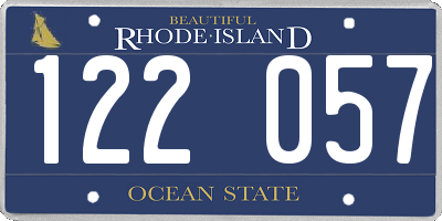 RI license plate 122057
