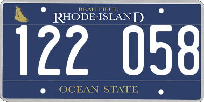 RI license plate 122058
