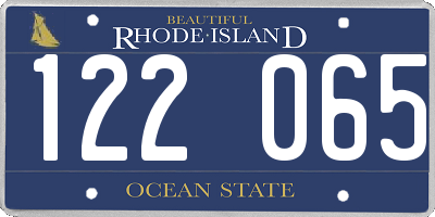 RI license plate 122065