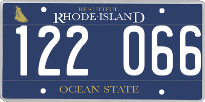 RI license plate 122066
