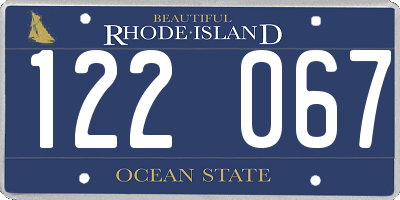 RI license plate 122067