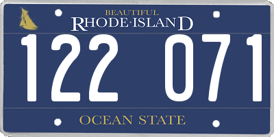 RI license plate 122071