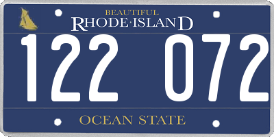 RI license plate 122072