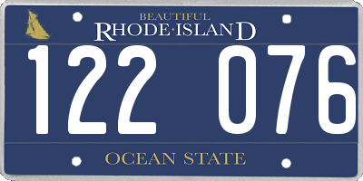 RI license plate 122076
