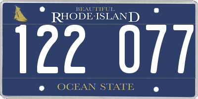 RI license plate 122077