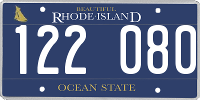 RI license plate 122080
