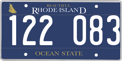 RI license plate 122083