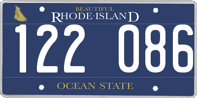 RI license plate 122086