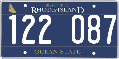 RI license plate 122087