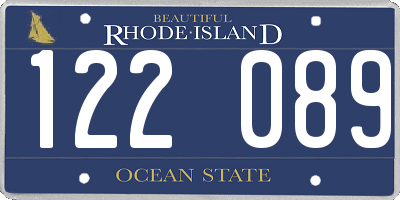RI license plate 122089