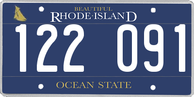 RI license plate 122091
