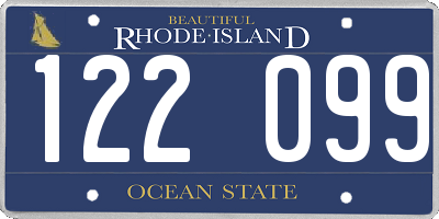 RI license plate 122099