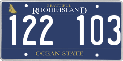 RI license plate 122103