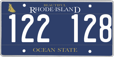 RI license plate 122128
