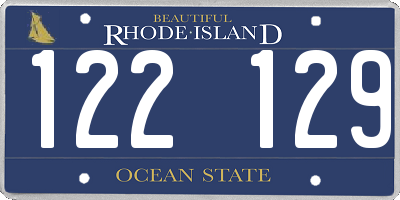 RI license plate 122129