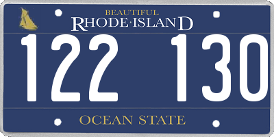 RI license plate 122130