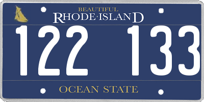 RI license plate 122133