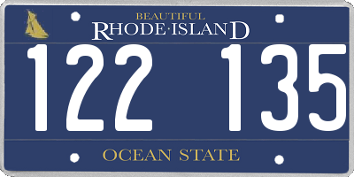 RI license plate 122135