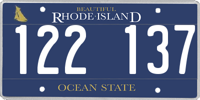 RI license plate 122137