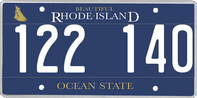 RI license plate 122140