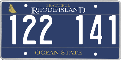 RI license plate 122141