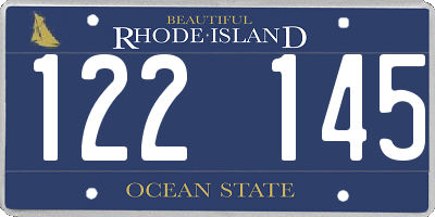 RI license plate 122145