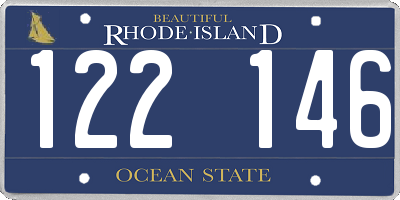 RI license plate 122146