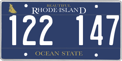 RI license plate 122147