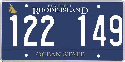 RI license plate 122149
