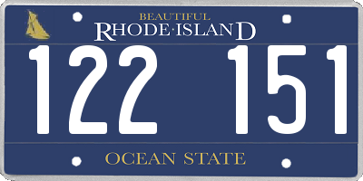 RI license plate 122151