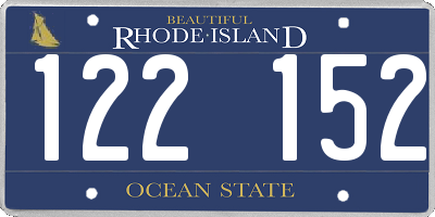 RI license plate 122152