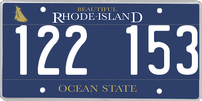 RI license plate 122153