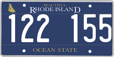 RI license plate 122155