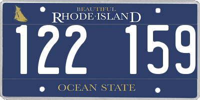 RI license plate 122159