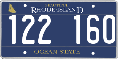 RI license plate 122160