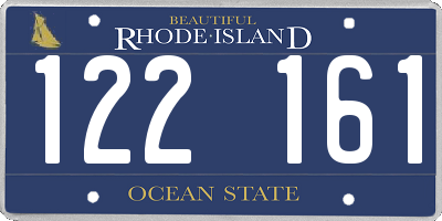 RI license plate 122161