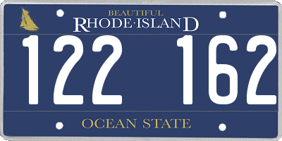 RI license plate 122162