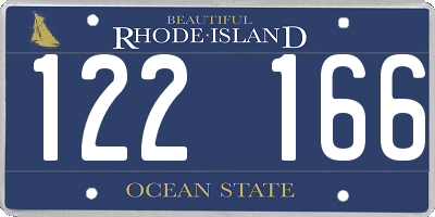 RI license plate 122166