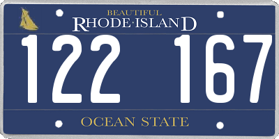 RI license plate 122167